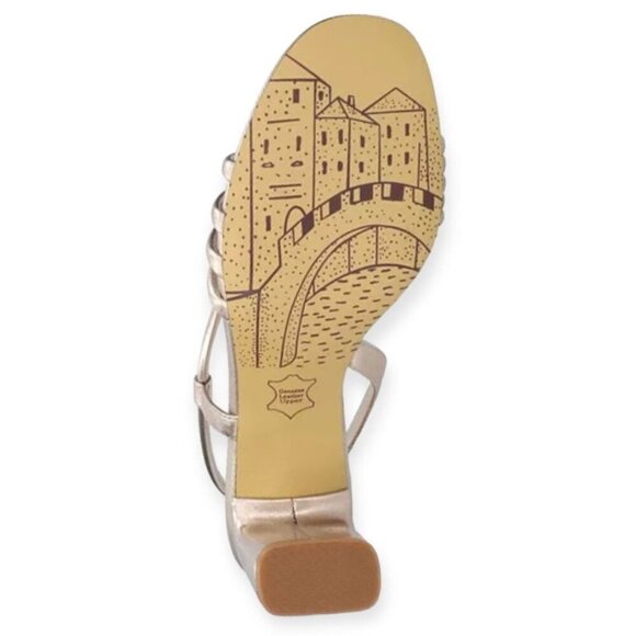 Bella~Vita ZARIAH Women's Block Heel Slingback Strappy Sandals Champange - Picture 7 of 8